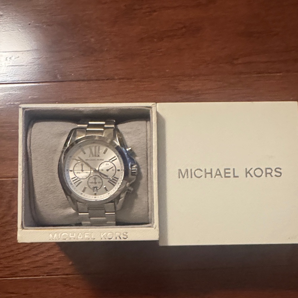 Michael Kors Silver Stainless Steel Chronograph Bracelet Watch